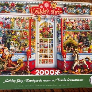 Ravensburger Holiday Shop Puzzle with Red and Blue Accents